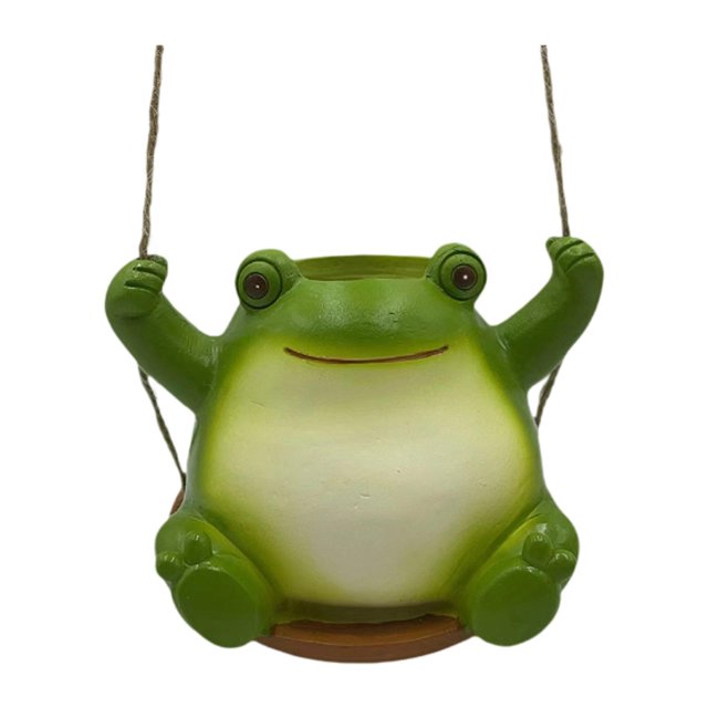 Macetero colgante, decoración de maceta, Animal de dibujos animados, Rana, bonito soporte para plantas, columpio, adorno para maceta, para interior,