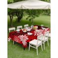 thumbnail image 4 of Outdoor Tablecloth with Umbrella Hole for Patio/Picnic/Party/Camping, Botanical Chrysanthemum Waterproof Table Cloth Rectangle Table Cover Washable, Abstract Spring Floral Red Black (52"x 70"), 4 of 8