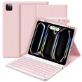 thumbnail image 1 of Funda con teclado GOKOCO para iPad Pro 11 2024 con soporte para lápices, color rosa, 1 of 7