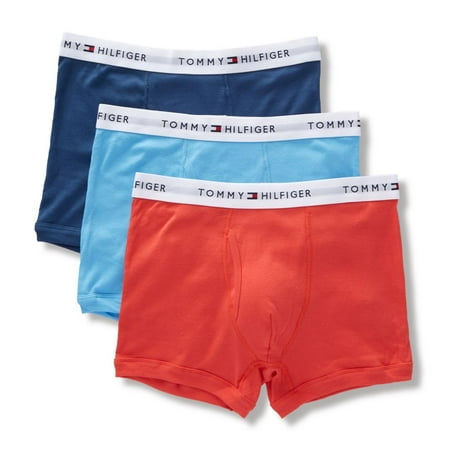 Men's Tommy Hilfiger 09TQ002 Core Fashion 100% Cotton Trunks - 3 Pack (Spiced Coral L)
