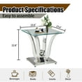 thumbnail image 5 of 23.62" Square Glass End Table with Tempered Glass Top and Modern U-Shaped Stainless Steel Base, Perfect for Living Room and Bedroom, 5 of 7