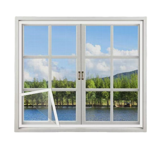 Yuarrent Rejilla de malla transparente para ventanas, repelente de mosquitos, autoadhesiva. Sombras de ventana blanco 130x150cm