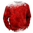 thumbnail image 5 of Long Sleeve Shirts for Men Mens Christmas Plus Size Hoodless Pullovers Fashion Sweatshirts Holiday Logo Print Clothing Tops Hop Oversized Sweatshirts Stretchy Zip up Hoodie Men Oversized Sweate Red M, 5 of 5