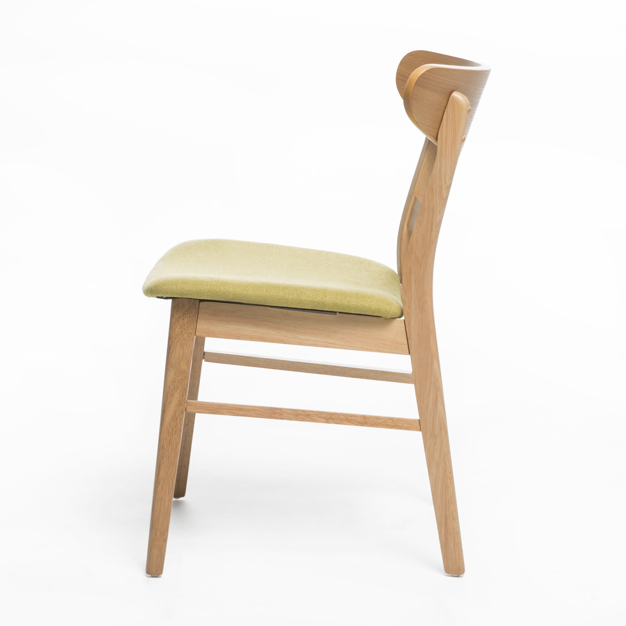 Noble House Lydia Mid-Century Modern Fabric Dining Chairs, Set of 2, Green Tea