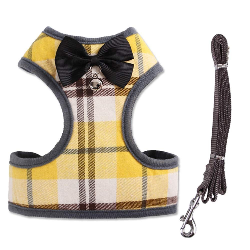 Rantow Heavy Duty Pet Dog Harness Vest + Pet Dogs Leash Classic Plaid