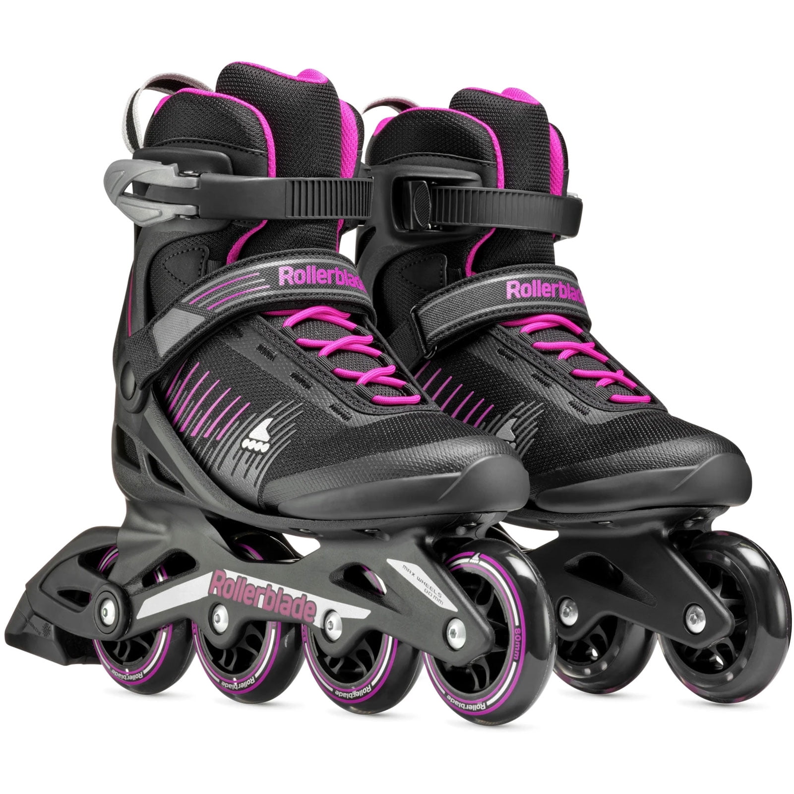 ROLLERBLADE Adult Female Zetrablade Black/Cyclamen Pink Inline Skates, Size: 7/7.5
