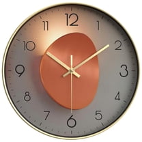 Unique Bargains Silent Non Ticking Battery Operated  Wall Clock Gold Pattern 3