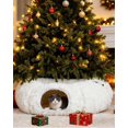 thumbnail image 3 of Cama túnel para gatos de interior, falda grande para árbol de Navidad, túnel de gato con felpa suave, para gatos, gatitos, mascotas pequeñas 33.5 pulg, 3 of 8