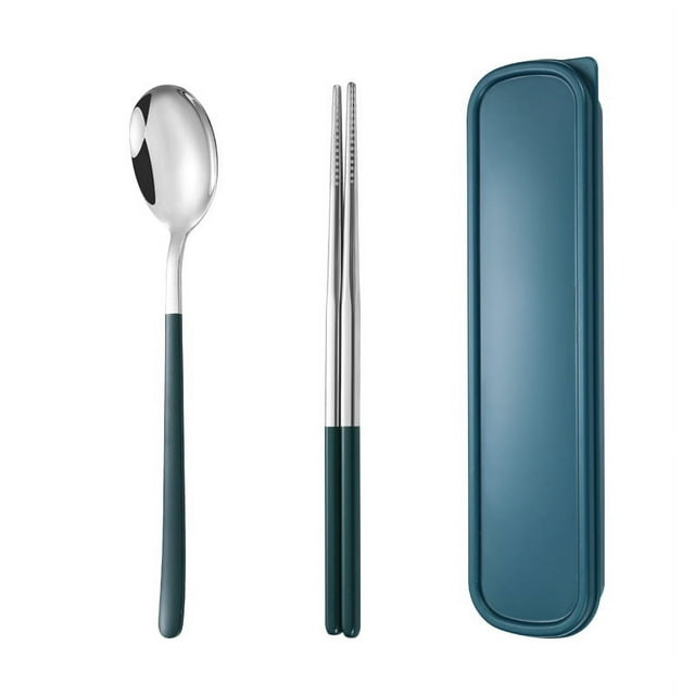 Nvzi 3pcs Cutlery Set Stainless Steel Flatware , Food-Grade Serving Cutlery Set Tableware Eating Utensils Set,Silvery Green