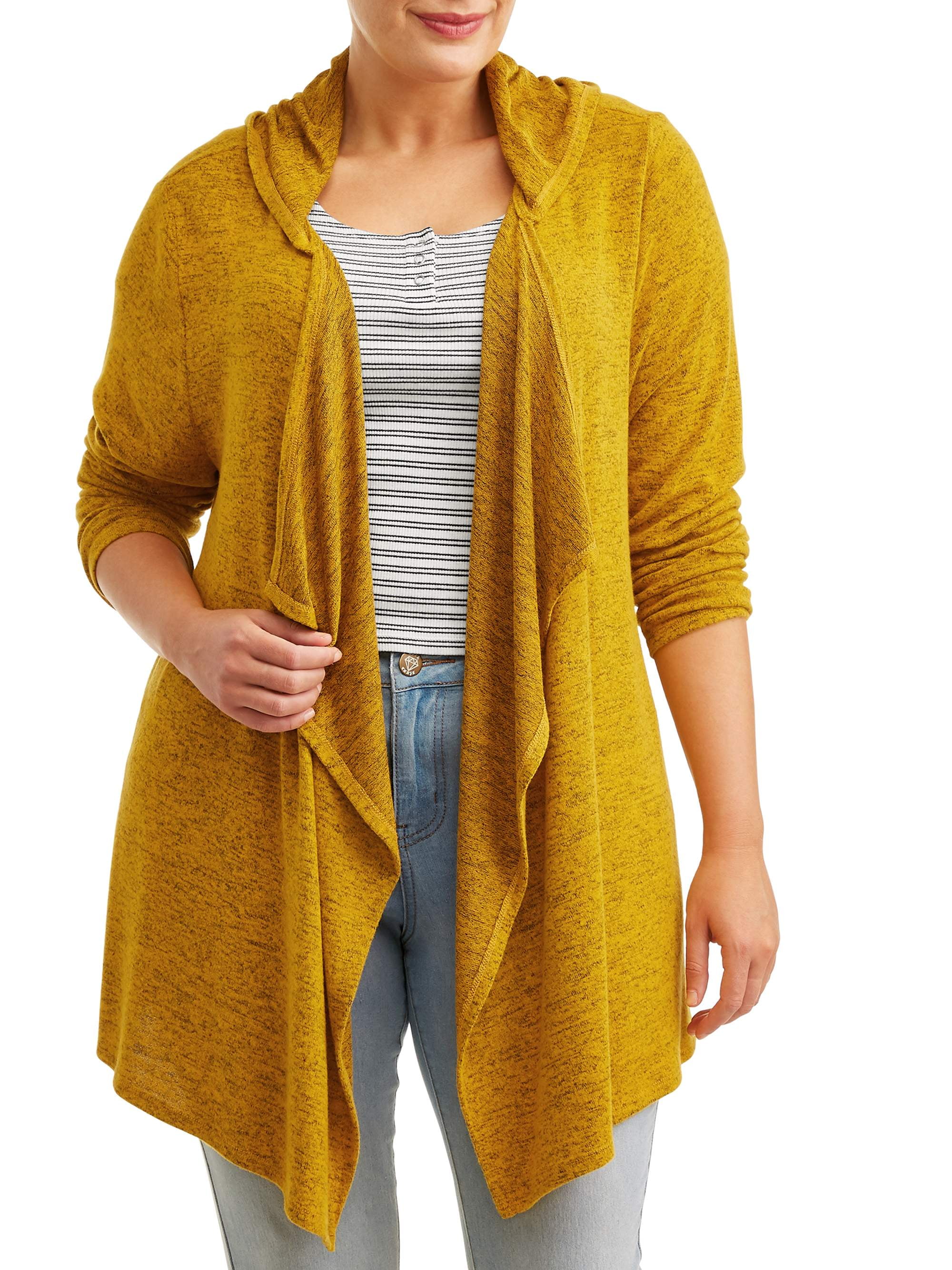 lanthan analyse i dag Women's Plus Size Knit Hooded Cardigan - Walmart.com