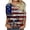 Khaki, variant on IROINNID 4th of July T-Shirt For Women Fashion Retro Loose Tops Blouse Round Neck Women Tops Independence Day