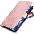 thumbnail image 4 of Wallet Case for Samsung Galaxy A23 5G/4G, Lace Flower Shockproof PU Leather Double Buckle Case with Cash Card Slots and Kickstand Function Cover for Samsung Galaxy A23, LSSK Rose Gold, 4 of 8
