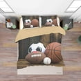 thumbnail image 2 of 3D Soccer Ball Baseball Table Pattern Quilt Cover Set Bedding Set Duvet Cover, 2 of 3