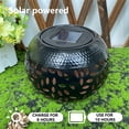thumbnail image 6 of Gallickan Solar Table Light, Flickering Flame Lantern Metal Tabletop Light Waterproof Solar Powered Lantern for Desk Bedroom Patio Garden Pathway Yard, Black, 6 of 9
