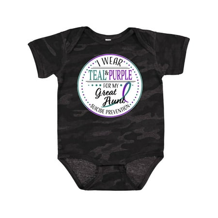 

Inktastic Suicide Prevention- I Wear Teal and Purple for My Great Aunt Gift Baby Boy or Baby Girl Bodysuit