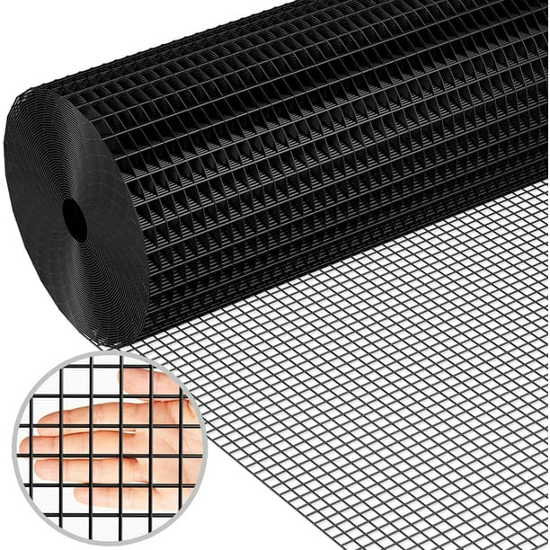 3ft x 50ft 1.5 inch Black Vinyl Coated Welded Square 16 Gauge Fence ...