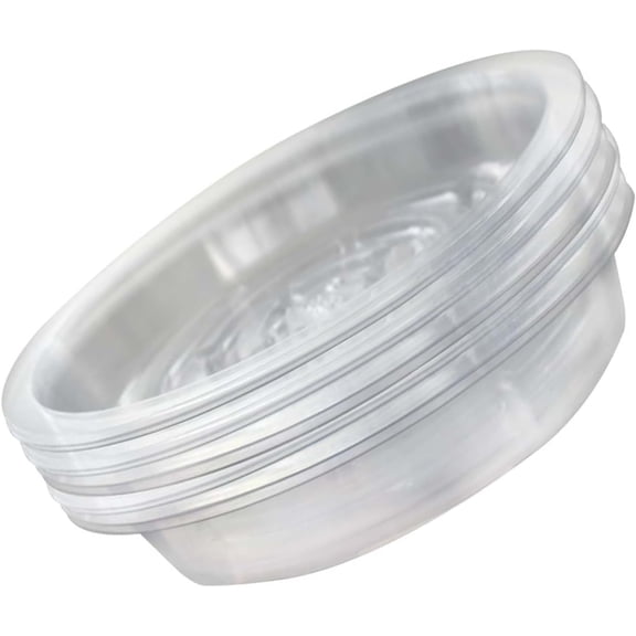 kimllier 10 Pack 8 Inch Clear Plastic Plant Saucers Water Tray for Planters for Indoor Outdoor Use Heavy Duty Plastic Plant Trays for Planter Bulk Flower Pot Drip Trays to Catch Water