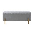 thumbnail image 3 of Banc de Rangement en Métal et Polyester Madison Park Boyden Gris/or, 3 of 8