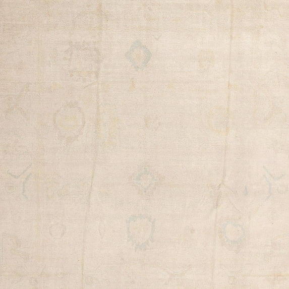 Ahgly Company Indoor Square Abstract Light Orange Gold Oriental Area Rugs, 4' Square
