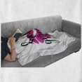 thumbnail image 6 of Hello Gorgeous Soft Flannel Fleece Throw Blanket, Modern Saying with Lipstick for Ladies Girls, Cozy Plush for Indoor and Outdoor Use, 70" x 90", Black White and Pink, by Ambesonne, 6 of 6