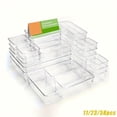 thumbnail image 2 of Deluxe Desktop Drawer Organizer Set - Transparent, Multifunctional Storage Boxes for Bathroom, Bedroom, Living Room - Space-Saving, Adjustable, Stackable, 2 of 11
