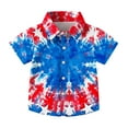 thumbnail image 6 of HAOTAGS 4th of July Shirts for Big Boys American Flag Patriotic Short Sleeve Button Down Shirt Multicolor Size 14 Years, 6 of 9