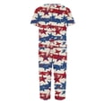 thumbnail image 5 of 4th of July Pajama Sets for Women 2 Pieces Pajamas Red Blue Star and Stripes Print Pullover Short Sleeve Top and Capri Pants Sleepwear, 5 of 6