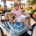 thumbnail image 3 of Golf Cart Seat Covers for 2 Seater,White Blue Boho Microfiber Cart Seat Towel Blanket,Modern Floral Abstract Art Ethnic Tribal Absorbent NonSlip Bench Seats Protector for Golf Course 51"x31", 3 of 9