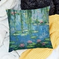 thumbnail image 2 of FACANNAP Water Lilies Willow Branches Short Plush Pillow Cover 1PC Living Room Bedroom Outdoor Garden Sofa Decoration 12x12in, 2 of 5