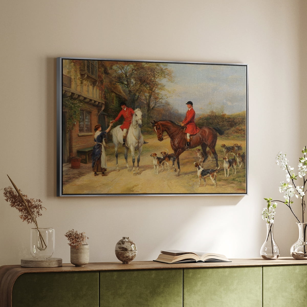 Vintage Animal Print-XIII By Wexford Home Framed in Silver Wood Gallery Wrapped Canvas 17 in. x 25 in.