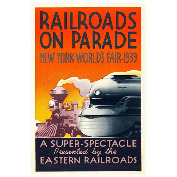 World Fair 1939 - Railroad - Vintage Travel Poster (8x12Inches(US/CANonly))