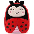 thumbnail image 1 of Mochila pequeña para niños y niñas, mini mochila pequeña de dibujos animados de animales de felpa suave y linda para niños de 2 a 6 años (mariquita), 1 of 5