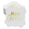 thumbnail image 1 of Inkdotpot Real Gold Foil Bracket Shape Paper Hang Tags Merry Christmas Favor Tags Pack Of 50, 1 of 6