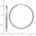 thumbnail image 4 of 14K White Gold 2mm Diamond-Cut Endless Hoop Earrings (30 X 30) Made In Peru xy1203, 4 of 6