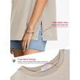 thumbnail image 4 of SWQZVT Womens Oversized T Shirts Cotton Loose Fit Crewneck Short Sleeve Side Slit Summer Casual Basic Tee, 4 of 8