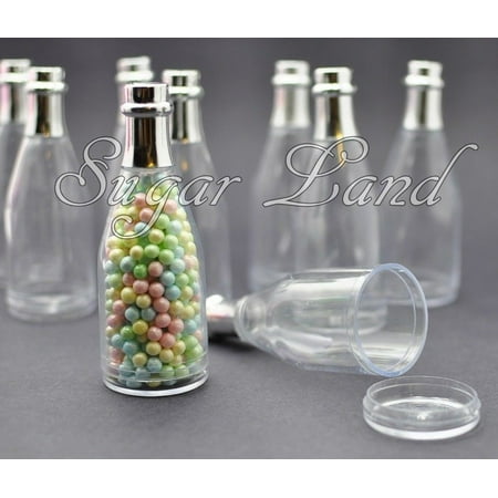 (12 Pack) Fillable Champagne Bottles Wedding Party Shower Event Favors Candy Clear Quinceanera