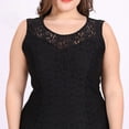 thumbnail image 7 of Womens Sleeveless Plus Size Bodycon Dress Floral Lace Solid Knee Length Wedding Guest Dresses for Women Formal Dress, 7 of 7