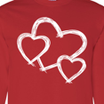 thumbnail image 4 of Inktastic Three White Hearts Long Sleeve T-Shirt, 4 of 5