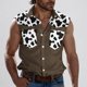 thumbnail image 1 of Camiseta sin mangas con cuello vuelto para hombre, estilo informal, con estampado del Día de la Independencia, cuello vuelto, sin mangas, bolsillos, deportiva, de poliéster, 1 of 5