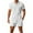 White, variant on Ohufall Men's 2 Piece Outfits Fashion Solid Short Sleeve Beach Shirts with Drawstring Shorts Summer Two Piece Button Down Lapel Shirt Short Sets