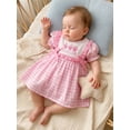 thumbnail image 6 of Loicainy Baby Toddler Girl Birthday Dress 6 12 18 24 Months 2T 3T 4T Plaid Cake Embroidered Puff Sleeve A-line Summer Dresses with Bows, 6 of 9