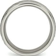 thumbnail image 2 of Titanium Polished With Satin Hammered Center 8mm Grooved Band (Size 8.5) Made In China tb480-8.5, 2 of 5
