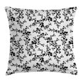 thumbnail image 1 of Floral Throw Pillow Cushion Cover, Victorian Style Curved Flower Baroque Blooms Branches Artistic Vintage Motif, Decorative Square Accent Pillow Case, 24 X 24 Inches, Black and White, by Ambesonne, 1 of 2