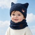thumbnail image 2 of Beanie Knitted Hats for Toddler Kids 1-3 Years Toddler Soft Solid Cute Hats with Ear Kids Winter Hat, 2 of 5