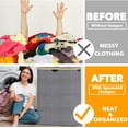 thumbnail image 2 of SpaceAid Double Laundry Hamper 2 Section with Lid and Removable Laundry Bags, 160L Clothes Basket, Grey, 2 of 7
