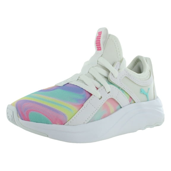 Puma Soft Sophia Swirl AC PS Girls Shoes Size 11.5, Color: White/Island/Pink Glim