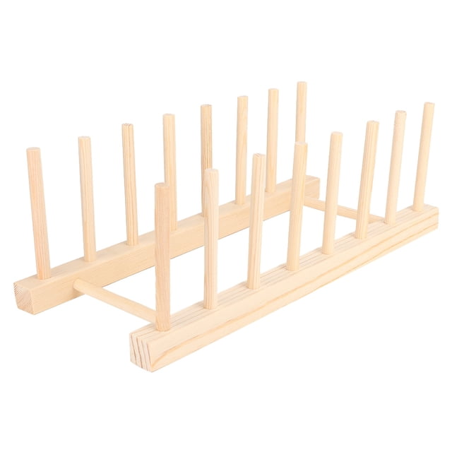 Kitchen Draining Rack,7 Grid Dry Sink Draining Rack Wooden Dish Rack Built for Professionals