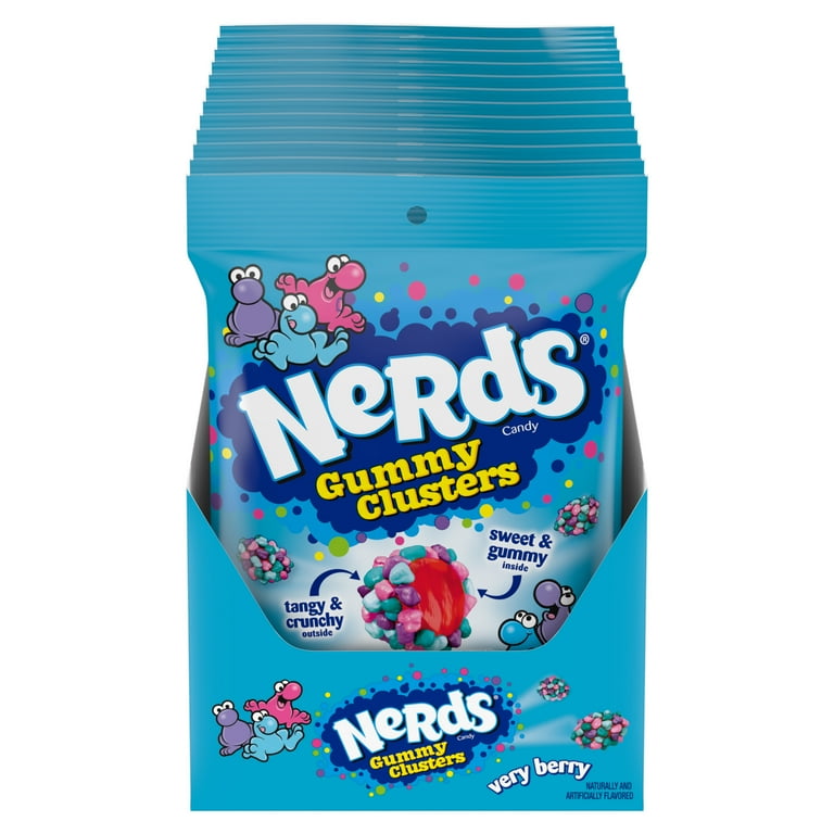 NERDS, Gummy Clusters, Very Berry 5 oz, Crunchy and Gummy