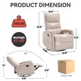 thumbnail image 3 of Leumius Recliner Chair for Adults,Padded Deep Seat Reading Chair with Side Pockets, Small Recliners for Small Spaces, Lounge Chair for Living Room, Bedroom,Beige, 3 of 10