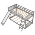 thumbnail image 4 of Low Bunk Bed Twin Over Twin with Convertible Slide and Ladder, Up Bed Fit 6'' Down Bed Fit 8''-10'' Mattress, Load 250lbs 80x82.9x50inch, Gray, 4 of 8